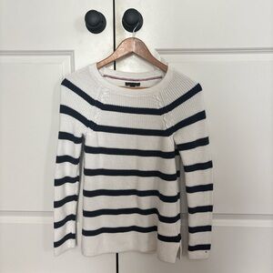 Tommy Hilfiger Navy and White Striped Crew Neck